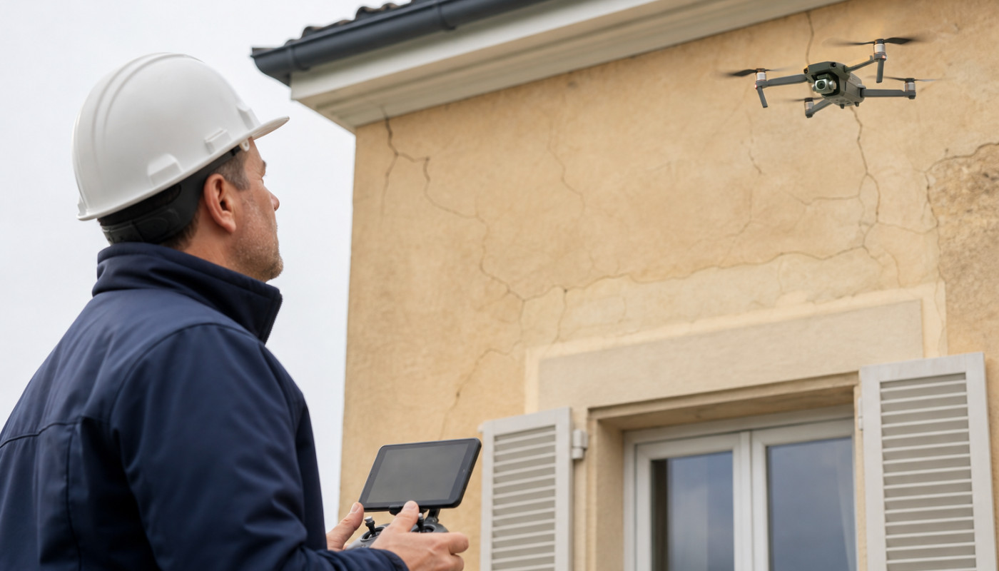 Inspection par drone : l’atout discret pour protéger sa façade des fissures